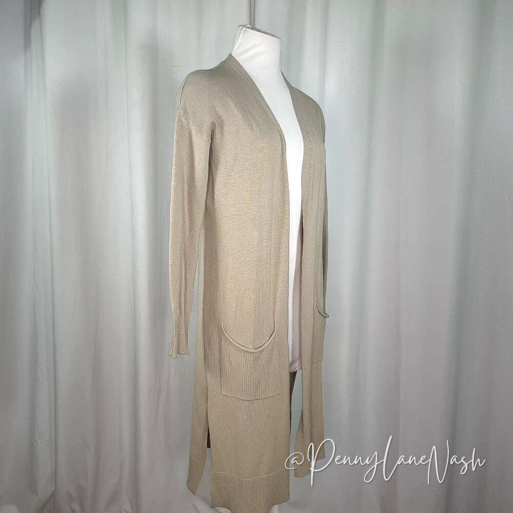 Cotton On Open Front L:ongline Cardigan Sweater Tan - Picture 2 of 6